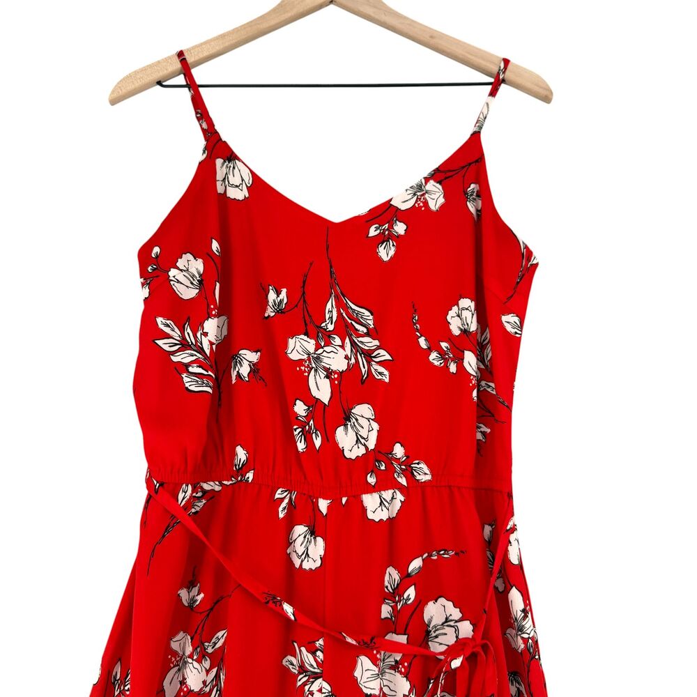 Skies are Blue Floral Sleeveless Wide Leg Jumpsuit M Red Danica Boho Stitch Fix - Picture 3 of 13